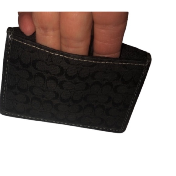 Coach black Monogram vintage card & cash case with ID window and front snap - Picture 9 of 9